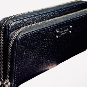 kate spade Black Double-Zip Leather Wallet
